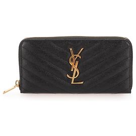 YVES SAINT LAURENT Geldbörsen T. Leder Schwarz