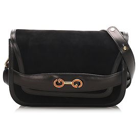 Borsa a tracolla Gucci GG in nubuck nero Nero