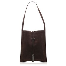 Sac à épaule en daim marron Gucci Marron