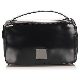 Céline Bolso Vanity de charol negro Celine Negro