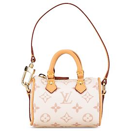 Charm de Bolsa Micro Speedy Dune Monograma Louis Vuitton Branco Branco
