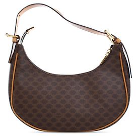 Céline Brown Celine Macadam Coated Canvas Ava Shoulder Bag Brown