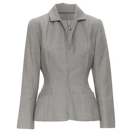vintage CHRISTIAN DIOR grey wool CD charm panel contracted jacket pants  Grey