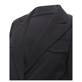 Gucci-Gucci 2003 Vintage Tom Ford Military Flap Pockets Black Wool Jacket It42 M-Black