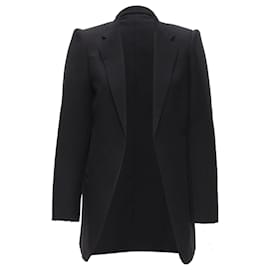 Balenciaga-Balenciaga Demna 2019 Black Wool Power Padded Shoulder Oversized Blazer Fr34 Xs-Black