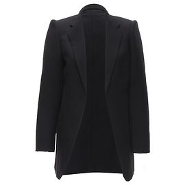 Blazer Oversized Preto em Lã com Ombros Almofadados Poderosos Balenciaga Demna 2019 Fr34 Xs Preto