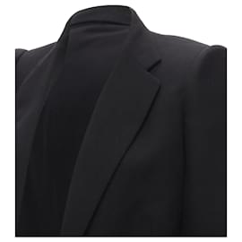 Balenciaga-Balenciaga Demna 2019 Black Wool Power Padded Shoulder Oversized Blazer Fr34 Xs-Black