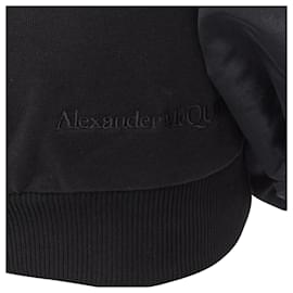 Alexander Mcqueen-Alexander Mcqueen Black Ultra Puff Sleeve Off Shoulder Sweater-Black