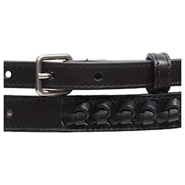 Alexander Mcqueen-Alexander Mcqueen Black Braided Detail Double Wrap Belt-Black
