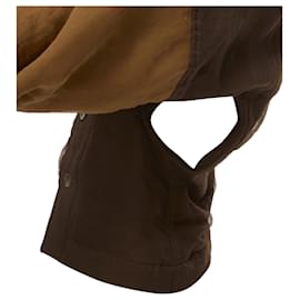 Comme Des Garcons-Vintage Comme Des Garcons '90 Brown Color Blocked Cut Out Collar Jacket S-Metallic,Bronze