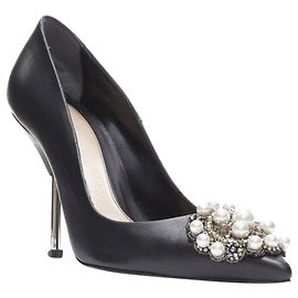 Décolleté stiletto neri con perle metalliche Alexander Mcqueen Nero
