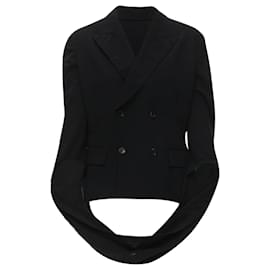Comme Des Garcons-Comme Des Garcons 1990 Infinity Loop Sleeve Double Breasted Blazer Jacket S-Black