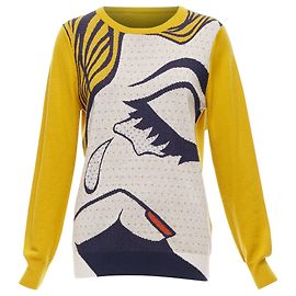 Pull en laine mérinos graphique Breakup de Roy Lichtenstein par 3.1 Phillip Lim Jaune