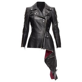 Schwarze Bikerjacke mit asymmetrischem Reißverschluss von Alexander Mcqueen Schwarz