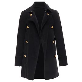 Abrigo negro de doble botonadura con botones dorados de Alexander McQueen Negro