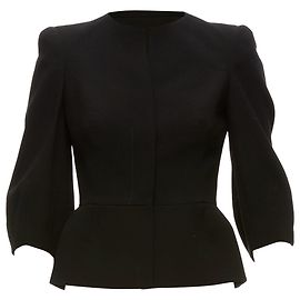 Giacca peplum nera a maniche corte di Alexander McQueen Nero