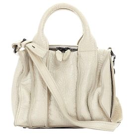 T By Alexander Wang Alexander Wang Rockie Grey Pebble Leather Black Stud Base Small Duffel Bag Grey