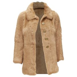 APC tan brown genuine gold-tone button winter coat jacket Brown