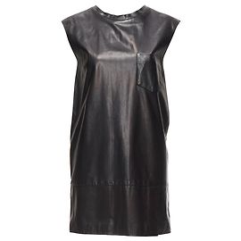 Vestido mini preto de couro com bolsos de 3.1 Phillip Lim Preto