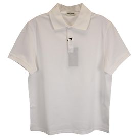 Camisa Polo Saint Laurent Paris Cassandre em algodão branco Branco