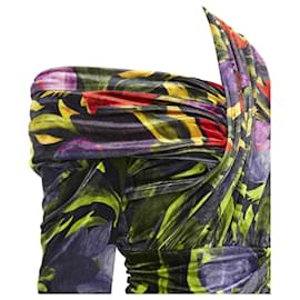Balenciaga-Balenciaga 2019 Runway Demna Floral Velvet Wrap Draped Mini Dress Fr36 S-Other