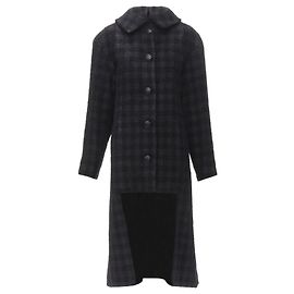 Chanel 13K Black Lurex Check Tweed Globe Cc Button High Low Coat Fr36 Xs Black