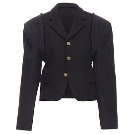 vintage COMME DES GARCONS 1993 black reconstructed shoulder padded blazer Black