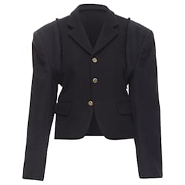 Comme Des Garcons-vintage COMME DES GARCONS 1993 black reconstructed shoulder padded blazer-Black
