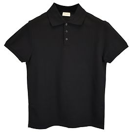 Polo Saint Laurent Paris Cassandre in cotone nero Nero