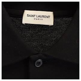 Saint Laurent-Saint Laurent Paris Cassandre Polo Shirt in Black Cotton-Black