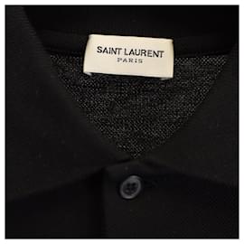 Saint Laurent-Saint Laurent Paris Cassandre Polo Shirt in Black Cotton-Black