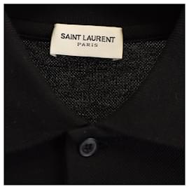 Saint Laurent-Saint Laurent Paris Cassandre Polo Shirt in Black Cotton-Black