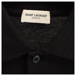 Saint Laurent-Saint Laurent Paris Cassandre Polo Shirt in Black Cotton-Black