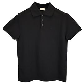 Polo Saint Laurent Paris Cassandre in cotone nero Nero
