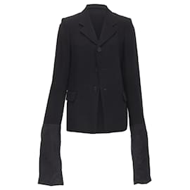 Comme Des Garcons-Vintage Runway Comme Des Garcons '92 Black Wool Long Wide Sleeve Blazer Jacket M-Black