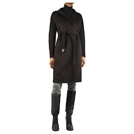 Autre Marque-Brown angora belted coat - size UK 6-Brown