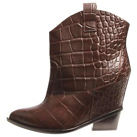 Giuseppe Zanotti Botines de cuero con estampado de cocodrilo marrón - talla EU 40,5 Castaño