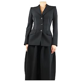 Dolce & Gabbana-Black single-buttoned corset blazer - size UK 8-Black
