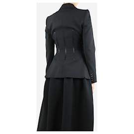 Dolce & Gabbana-Black single-buttoned corset blazer - size UK 8-Black