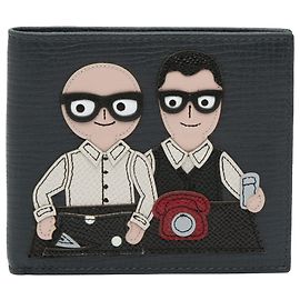 Billetera bifold negra DG Family de Dolce & Gabbana Negro