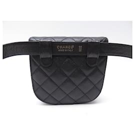 Chanel-VINTAGE CHANEL HAND BAG TIMELESS QUILTED CAVIAR LEATHER T 90 BUM BAG-Black