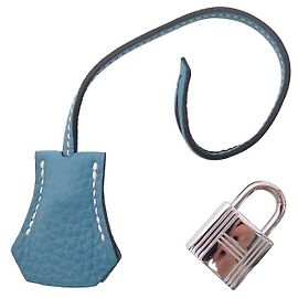 Hermès LOT HERMES PADLOCK + TAG WITH BELL KEY FOR KELLY BAG Blue