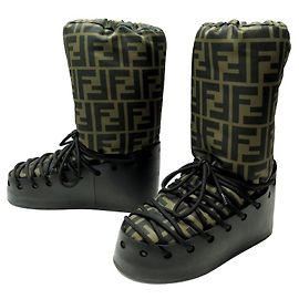NINE FENDI SHOES AFTER SKI MONOGRAM ZUCCA 41 MOON BOOTS Brown