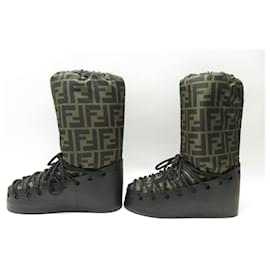 Fendi-NINE FENDI SHOES AFTER SKI MONOGRAM ZUCCA 41 MOON BOOTS-Brown
