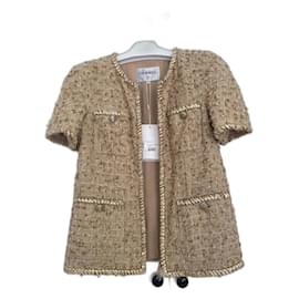 Chanel-2019 runway Gold Jacket-Golden