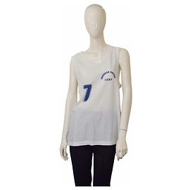American Vintage Tanktop aus weißer perforierter Baumwolle S Weiß