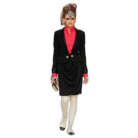 Chanel Pre-Fall 2012 Metiers D’Art Paris-Bombay Draped Front Tweed Skirt Black