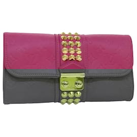 Louis Vuitton-LOUIS VUITTON Monogram Pochette Courtney Bag Embossed leather Pink Auth yk14516A-Pink