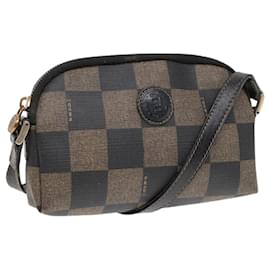 Fendi-Sac à épaule en toile Pecan FENDI marron noir or Auth yk14567-Marron,Noir,Doré