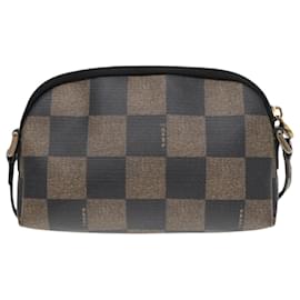 Fendi-Sac à épaule en toile Pecan FENDI marron noir or Auth yk14567-Marron,Noir,Doré
